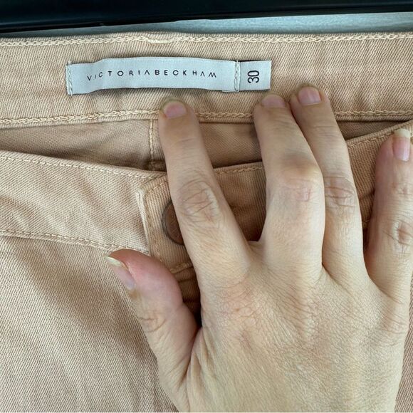 Victoria Beckham Power Stretch High Rise Nude Skinny Jeans - Picture 8 of 9